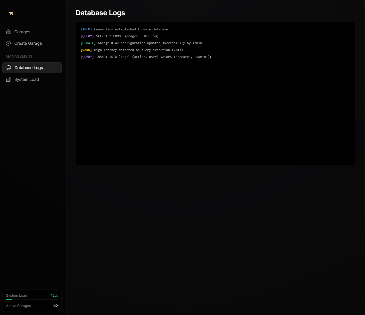 Garage admin panel preview 4
